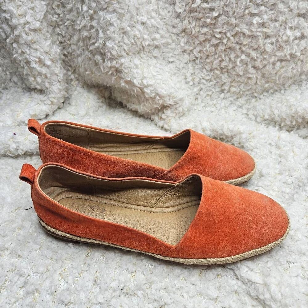 Lucca Lane Naomi Coral Suede Leather Espadrilles Flats‎ sz 8.5